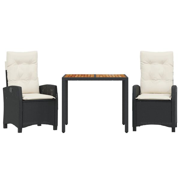 vidaXL Garden Dining Set Black, Cream White