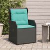 vidaXL Reclining Patio Chair Set of 2 Black PE rattan Standard