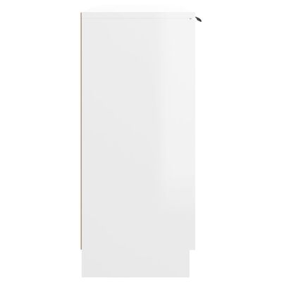 vidaXL Sideboard High Gloss White 35.6"x11.8"x27.6" Engineered Wood