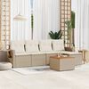 vidaXL Garden Sofa Set Beige PE rattan Large Modular Garden Sofa Set