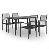 vidaXL Dining Set Black Glass Standard Durable Dining Set