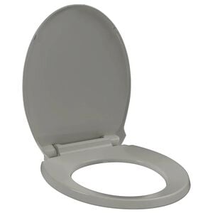 vidaXL Soft-Close Toilet Seat Grey Oval