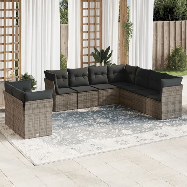 vidaXL Garden Sofa Set Grey