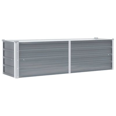 vidaXL Garden Raised Bed Galvanized Steel 63"x15.7"x17.7" Gray