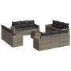 vidaXL Garden Sofa Set Grey Poly Rattan Large Garden Sofa Set