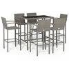 vidaXL Garden Bar Set Grey, Black