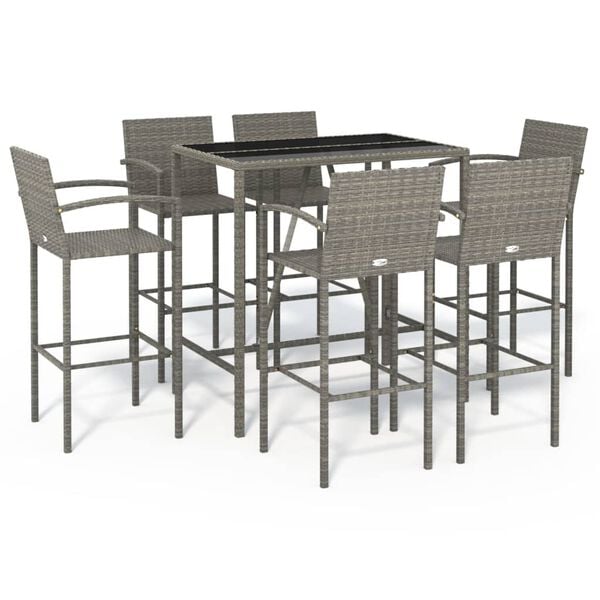 vidaXL Garden Bar Set Grey, Black