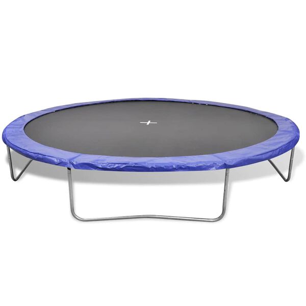 vidaXL Trampoline Black and Blue Steel, PP, PE, EVA foam 14 ft