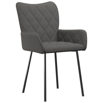 vidaXL Dining Chairs 2 pcs Dark Gray Fabric