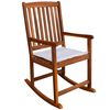 vidaXL Rocking Chair Light Brown Acacia wood, Polyester (cushions)
