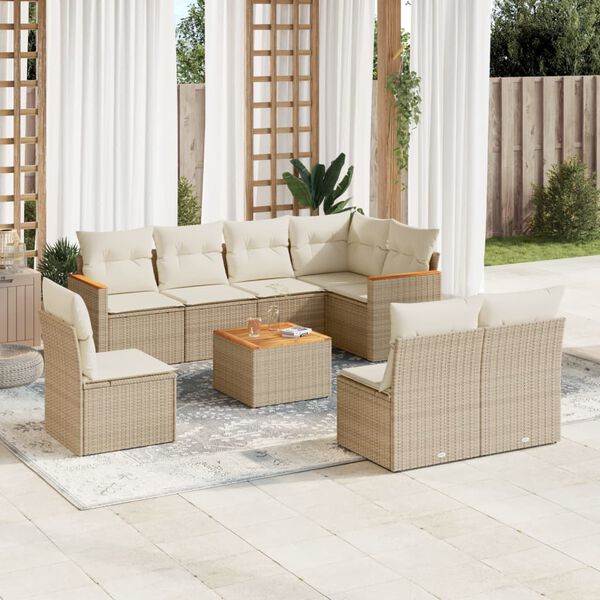 vidaXL Garden Sofa Set Beige