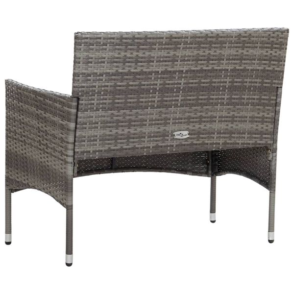 vidaXL Garden Bench Grey PE Rattan 41.3 in Weather-resistant materials