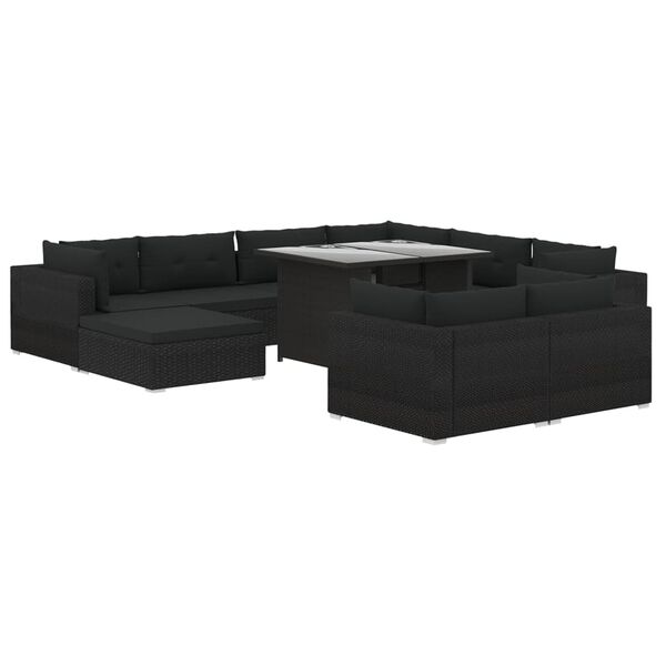 vidaXL Garden Lounge Set Black
