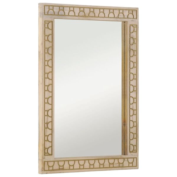 vidaXL Bathroom Mirror Natural Bleach Solid mango wood and glass