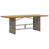 vidaXL Garden Table Gray PE Rattan, Powder-Coated Steel, Solid Acacia Wood