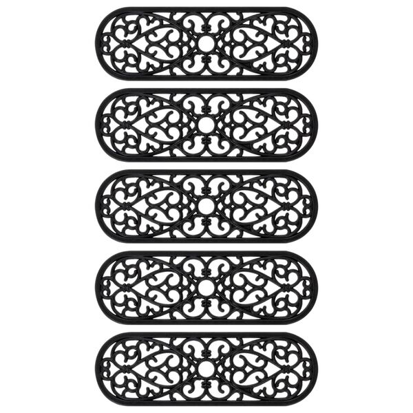 vidaXL Stair Tread Black Rubber Standard Rubber Stair Treads Oblong