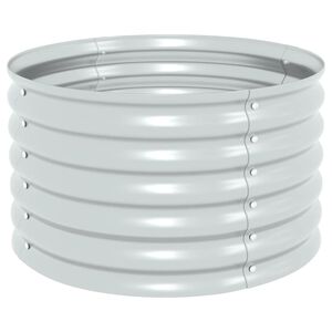 vidaXL Garden Raised Bed Silver Galvanized Steel