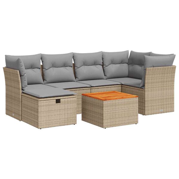vidaXL Outdoor Sofa Set Beige, Light Grey