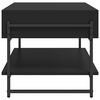 vidaXL Coffee Table Black Engineered wood, metal Medium Adjustable Feet