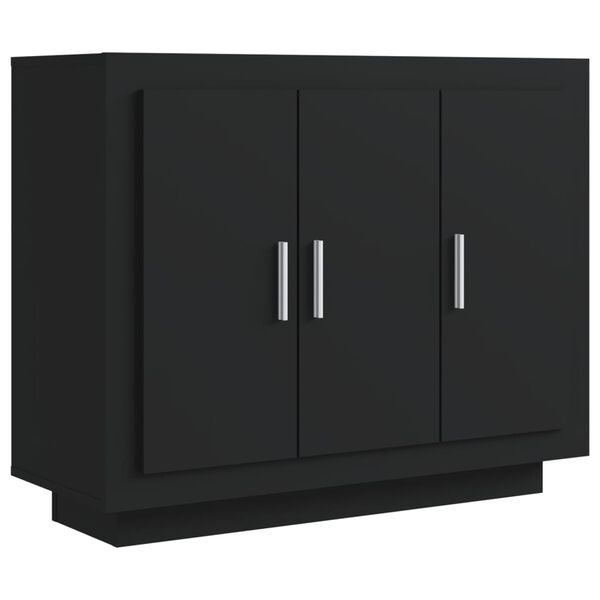 vidaXL Sideboard Black Engineered wood Medium Sideboard Rectangular