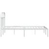 vidaXL Bed Frame White Powder-Coated Steel 55.1 x 78.7 in Tough