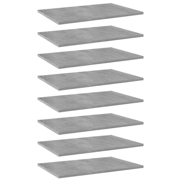 vidaXL Shelf Set of 8 Concrete grey Engineered wood 23.6 x 15.7 in