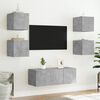 vidaXL TV Wall Unit Concrete gray Engineered wood Medium TV Wall Unit