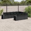 vidaXL Garden Sofa Set Black PE rattan, powder-coated steel, polyester