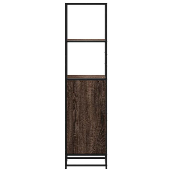 vidaXL Highboard Brown Oak Engineered Wood, Metal Tall Highboard