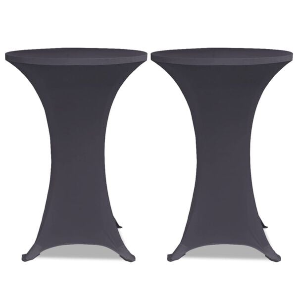 vidaXL Table Cover Set of 2 Anthracite 90% Polyester, 10% Spandex