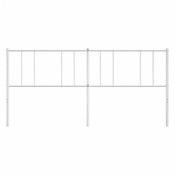 vidaXL Headboard White Powder-Coated Steel Double Tough Headboard