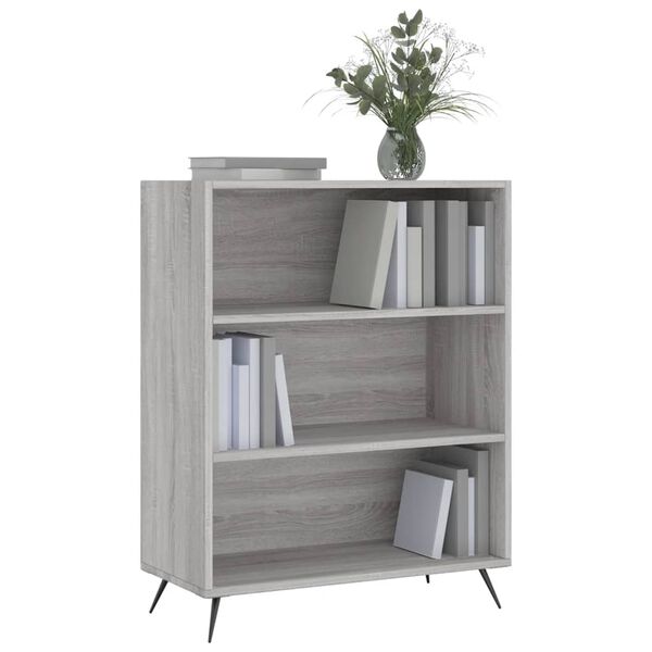 vidaXL Bookcase Grey Sonoma Engineered wood Medium Bookcase