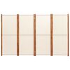 vidaXL 4-Panel Room Divider Cream White 110.2"x70.9"