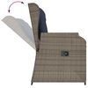 vidaXL Garden Bench with Cushion Gray Poly rattan