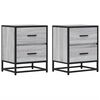 vidaXL Bedside Cabinet Set of 2 Grey Sonoma Engineered wood, steel
