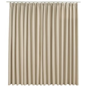 vidaXL Blackout Curtain with Hooks Beige 114.2x96.5"