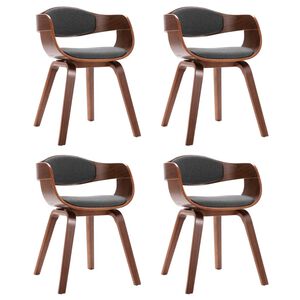 vidaXL Dining Chair Set of 4 Grey