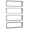 vidaXL Wall Shelf Set of 4 Concrete grey Engineered wood