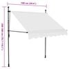vidaXL Retractable Awning Cream Polyester with PU coating, Steel