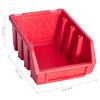 vidaXL 34 Piece Storage Bin Kit with Wall Panels Red and Black