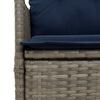 vidaXL Reclining Patio Chairs 2 pcs with Cushions Gray Poly Rattan