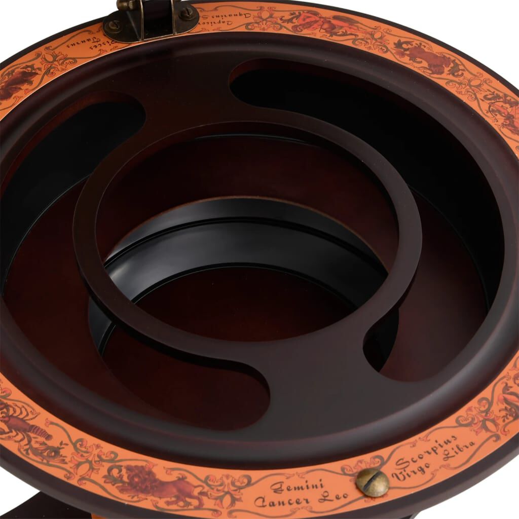 vidaXL Globe Bar Wine Stand Brown Solid Wood Eucalyptus