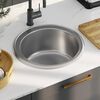 vidaXL Kitchen Sink with Strainer Stainless Steel
