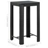 vidaXL Garden Bar Set Black PE rattan, powder-coated steel Footrest