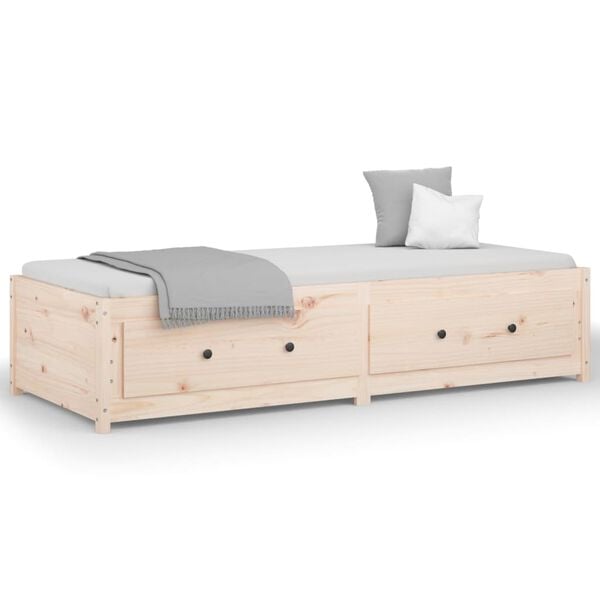 vidaXL Day Bed Natural Pine Solid Pine Wood Twin