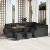 vidaXL Garden Sofa Set with Pillow 13 pcs Black Synthetic: Poly Rattan