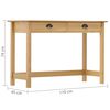 vidaXL Console Table Honey Brown Solid Pine Wood Compact Drawers