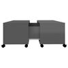 vidaXL Coffee Table High gloss grey Engineered Wood 29.5x29.5x15.0 in