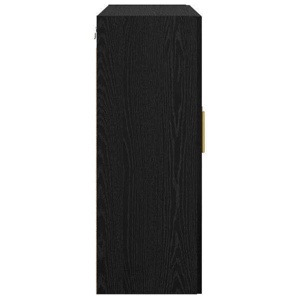 vidaXL Wall-Mounted Cabinet 2 pcs Black Oak 27.36 x 13.39 x 35.43 in