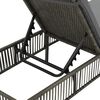 vidaXL Sunlounger Grey Poly Rattan, Powder-Coated Steel, Polyester Large